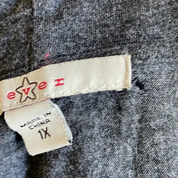 Gray short sleeve ruffle cardigan 1X - Picture 6 of 6